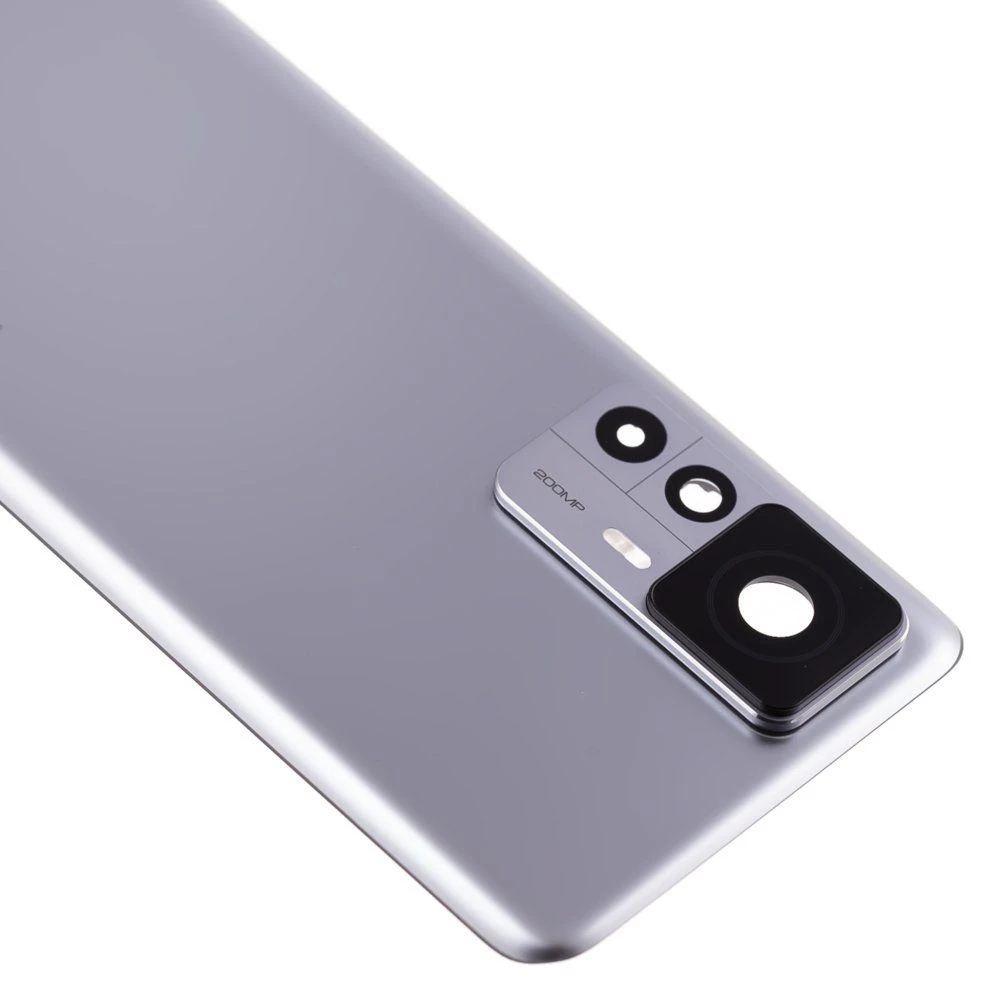 Задняя крышка для Xiaomi 12T Pro (22081212UG) (серебристый) (в сборе со стеклом камеры) (ORIG100) фото №3