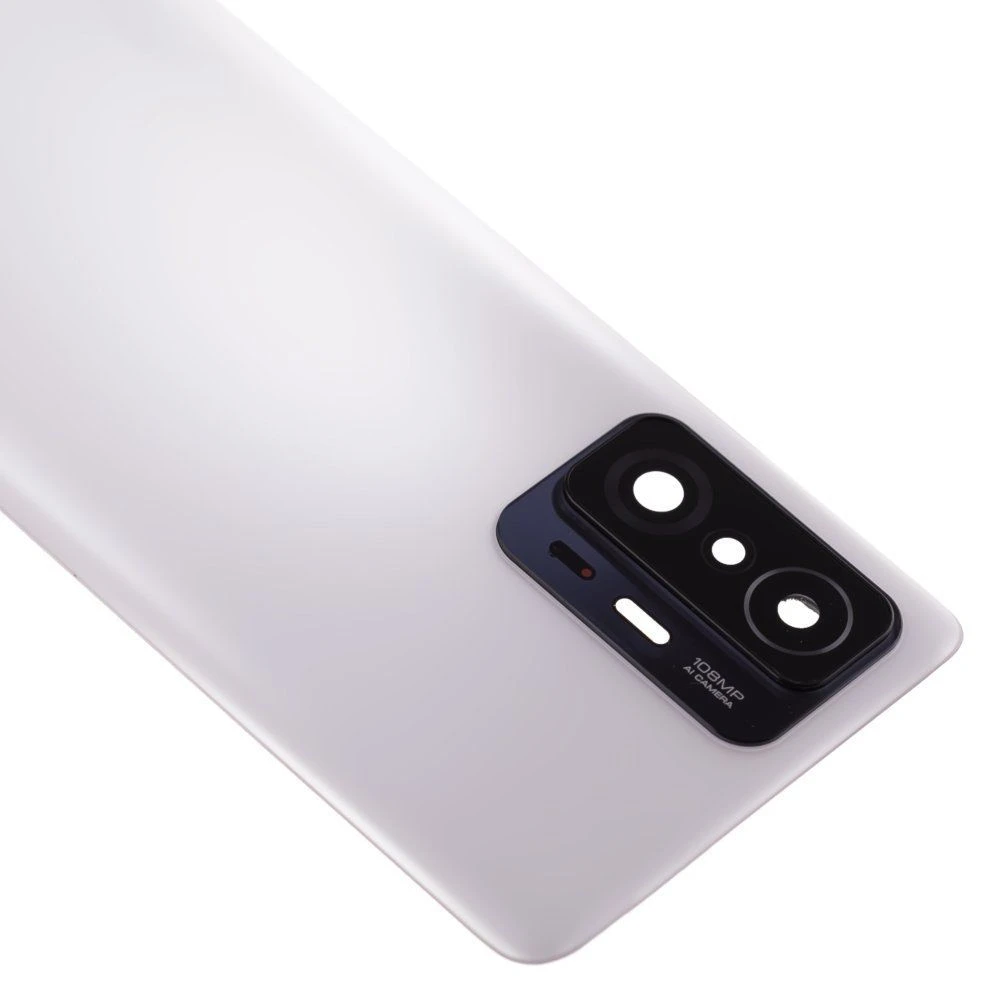 Задняя крышка для Xiaomi 11T (21081111RG) (белый) (в сборе со стеклом камеры) (ORIG100)  фото №3