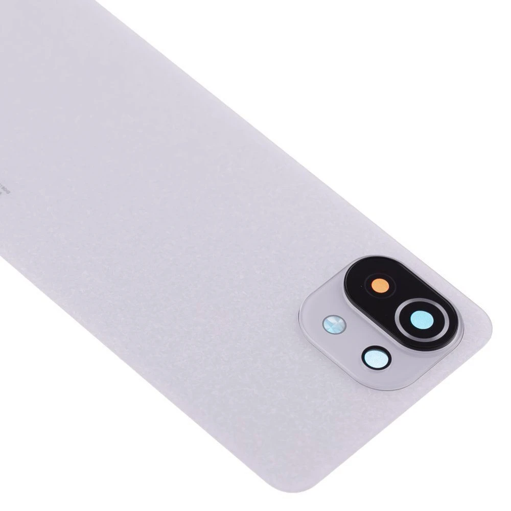 Задняя крышка для Xiaomi 11 Lite 5G NE (2109119DG) / Mi 11 Lite (M2101K9AG) / Mi 11 Lite 5G (M2101K9G) (белый) (в сборе со стеклом камеры) (ORIG100)  фото №3