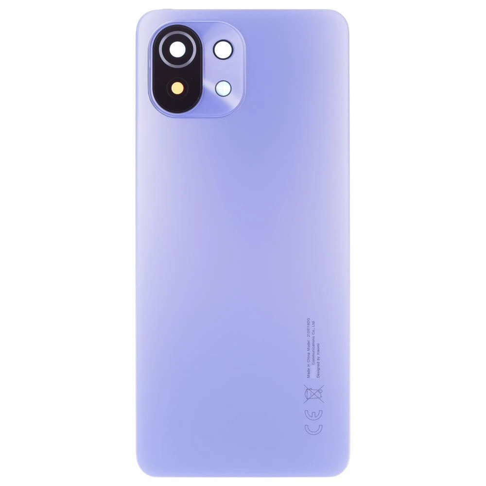 Задняя крышка для Xiaomi 11 Lite 5G NE (2109119DG) / Mi 11 Lite (M2101K9AG) / Mi 11 Lite 5G (M2101K9G) (голубой) (в сборе со стеклом камеры (ORIG100)  фото №1