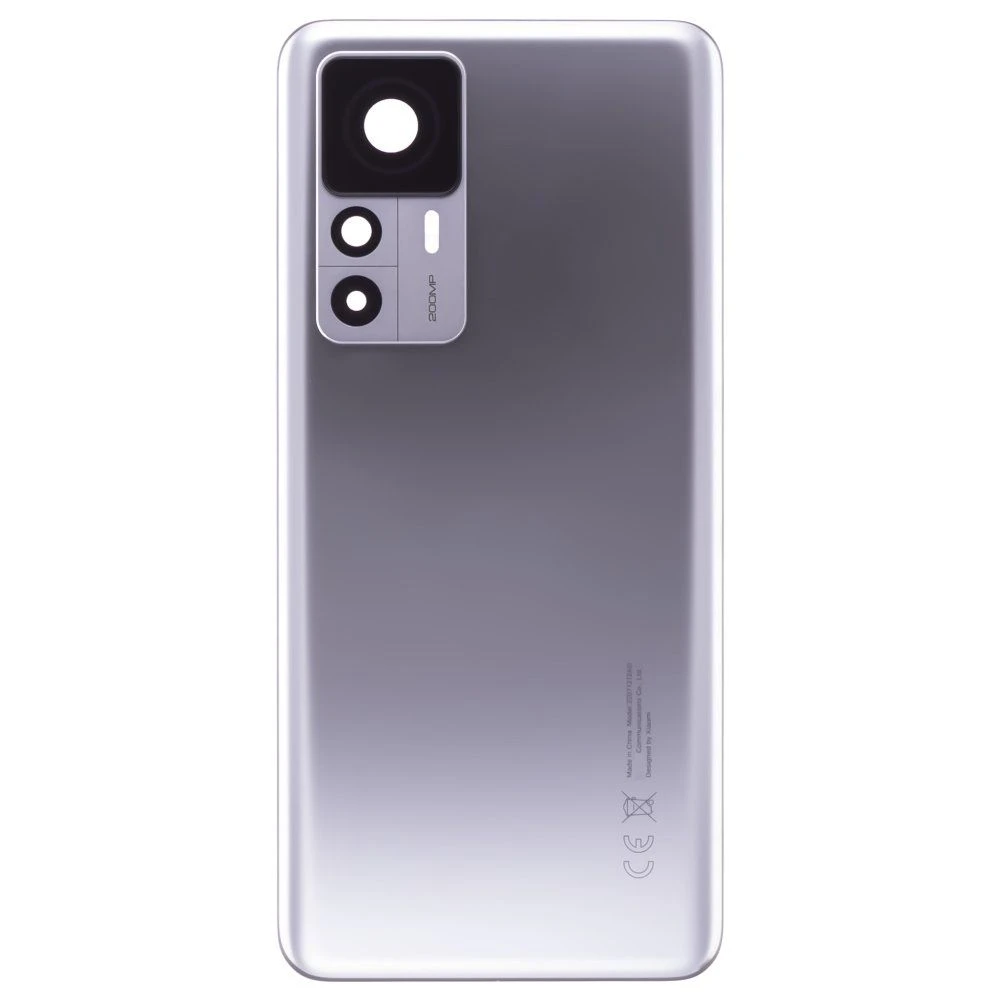 Задняя крышка для Xiaomi 12T Pro (22081212UG) (серебристый) (в сборе со стеклом камеры) (ORIG100) фото №1