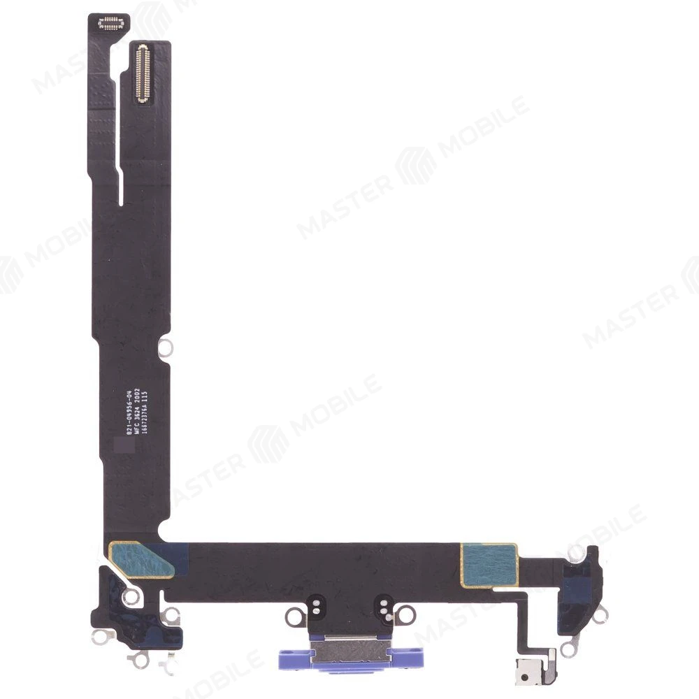 Шлейф для Apple iPhone 16 Plus с комп. + разъем зарядки + микрофон (синий) (ORIG100)  фото №2