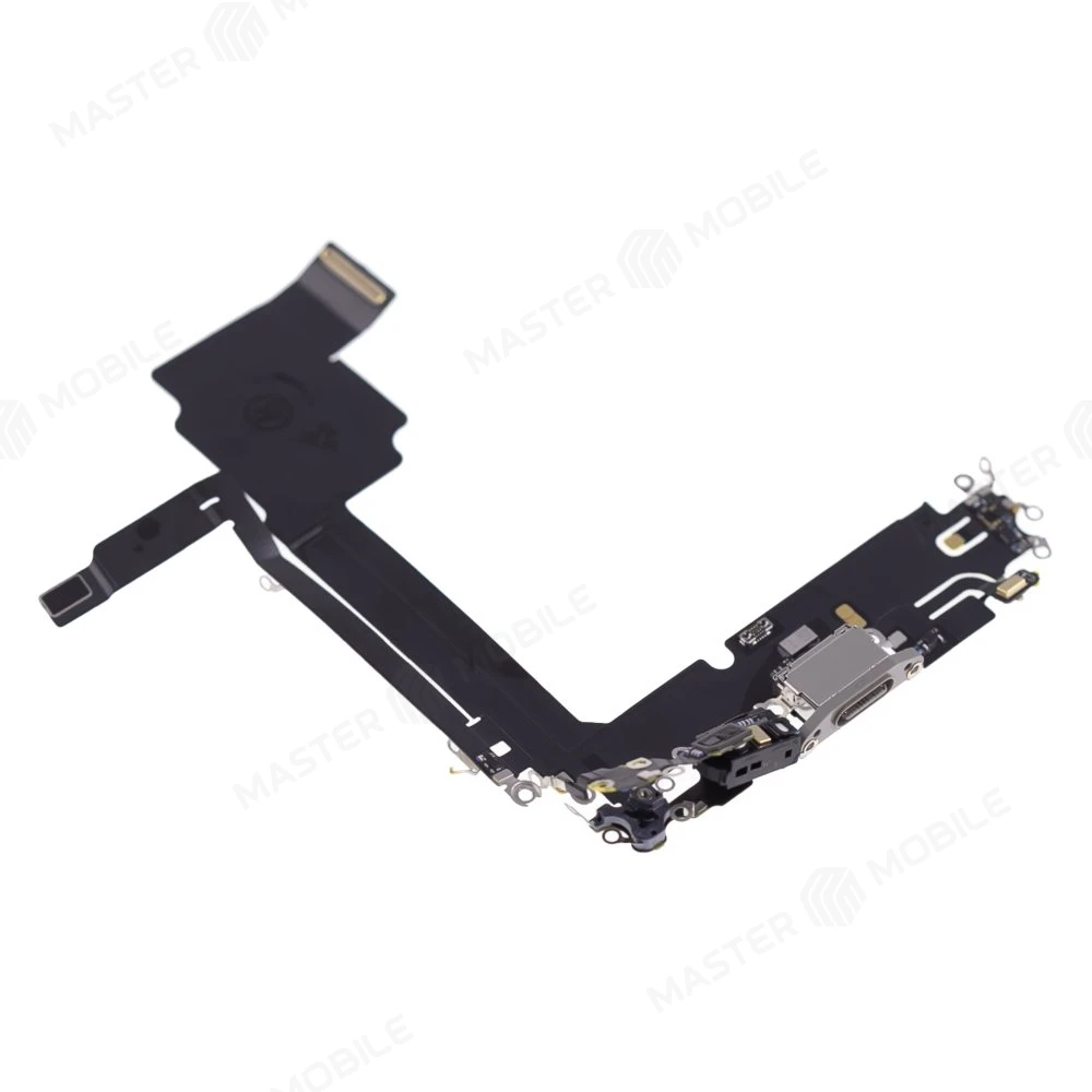 Шлейф для Apple iPhone 15 Pro Max с комп. + разъем зарядки + микрофон (титановый) (ORIG100) фото №3