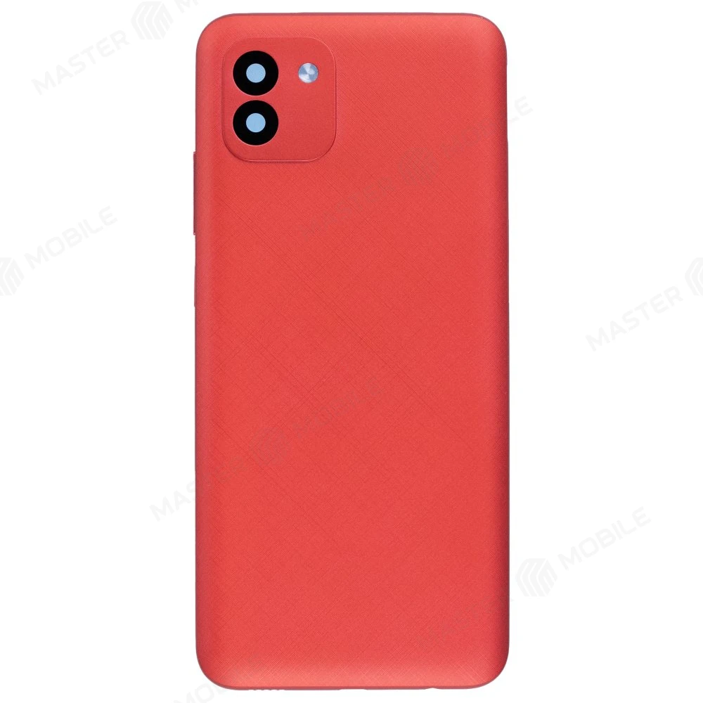 Задняя крышка для Samsung A035 Galaxy A03 (красный) (в сборе со стеклом камеры)