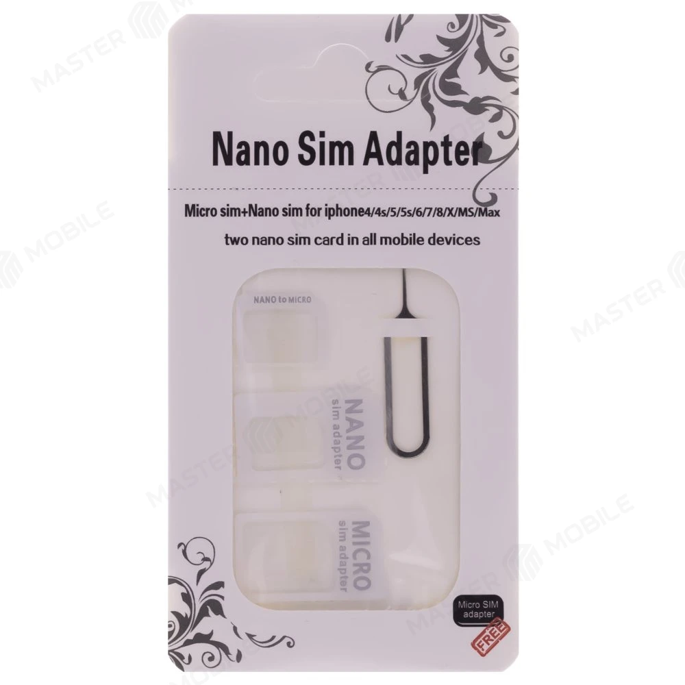 Сим-адаптер 3 в 1 (Nano/Micro/Mini) (белый)