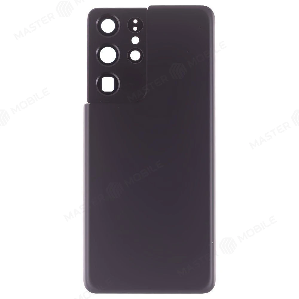 Задняя крышка для Samsung G998 Galaxy S21 Ultra (черный) (в сборе со стеклом камеры) (ORIG100) фото №1