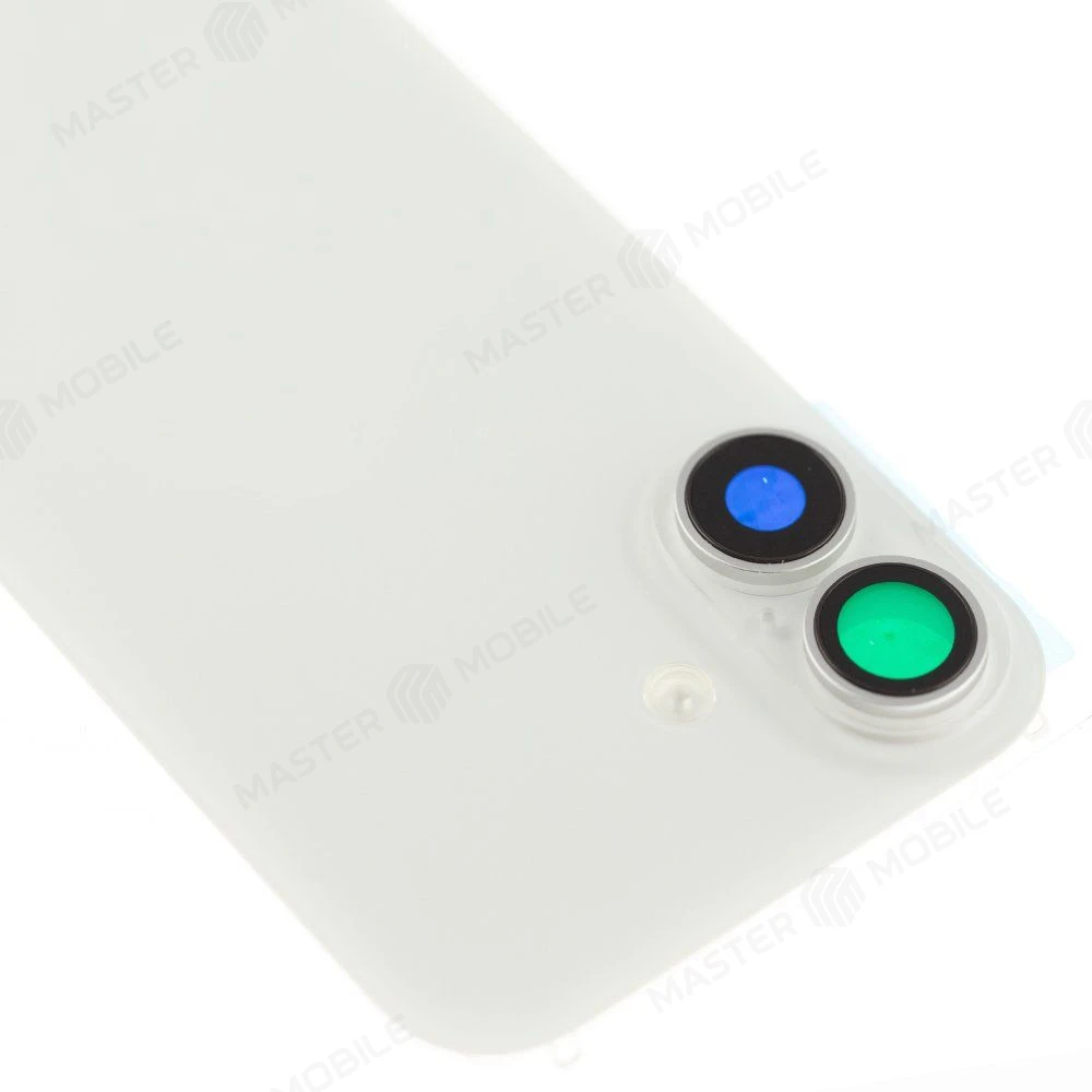 Задняя крышка для Apple iPhone 16 (белый) (в сборе со стеклом камеры и шлейфом) (Premium)  фото №3