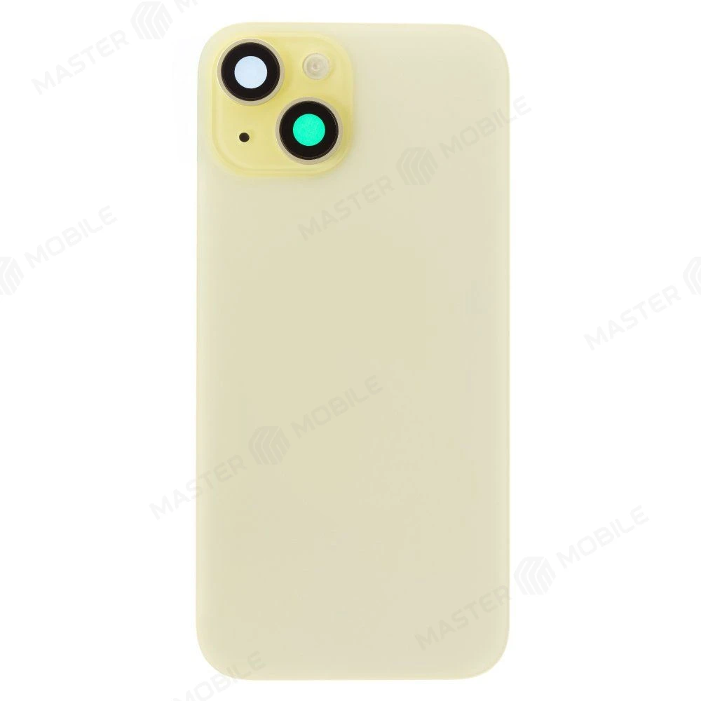 Задняя крышка для Apple iPhone 15 (желтый) (в сборе со стеклом камеры и шлейфом) (Premium)  фото №1