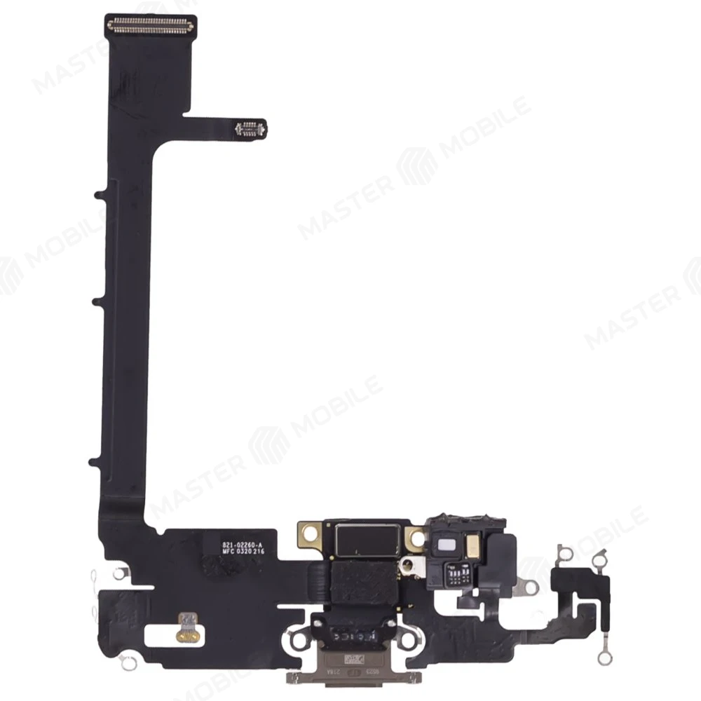 Шлейф для Apple iPhone 11 Pro Max с комп. + разъем зарядки + микрофон (золотистый) (ORIG100) фото №2