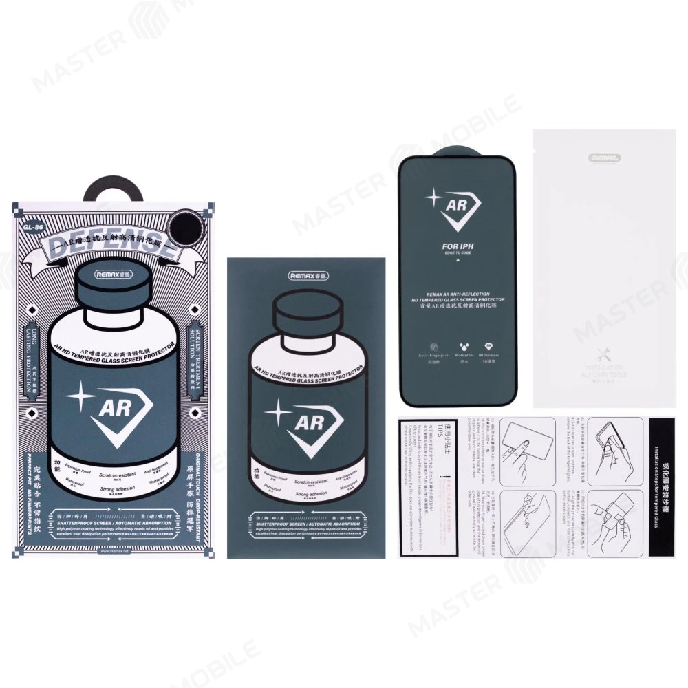 Защитное стекло Remax Corning Glass GL-86 для Apple iPhone 16 Pro (антибликовое) (черный) фото №4