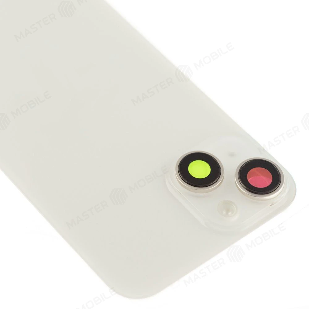 Задняя крышка для Apple iPhone 14 (белый) (в сборе со стеклом камеры и шлейфом) (Premium)  фото №3