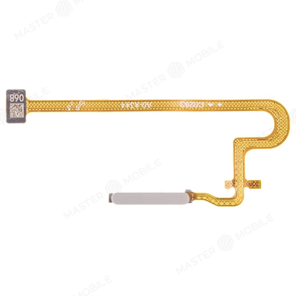 Шлейф для Realme 10 4G (RMX3630) с комп. + сканер отпечатка пальца (серебристый)  фото №1