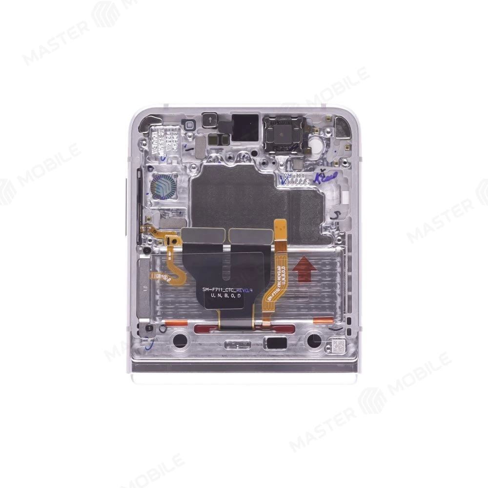 Дисплей для Samsung F711 Galaxy Z Flip 3 + тачскрин (внутренний) (серебристый) (в рамке) (ORIG100) (возможен дефект ЛКП) фото №3