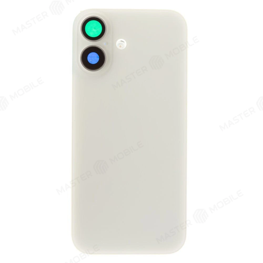 Задняя крышка для Apple iPhone 16 (белый) (в сборе со стеклом камеры и шлейфом) (Premium)  фото №1