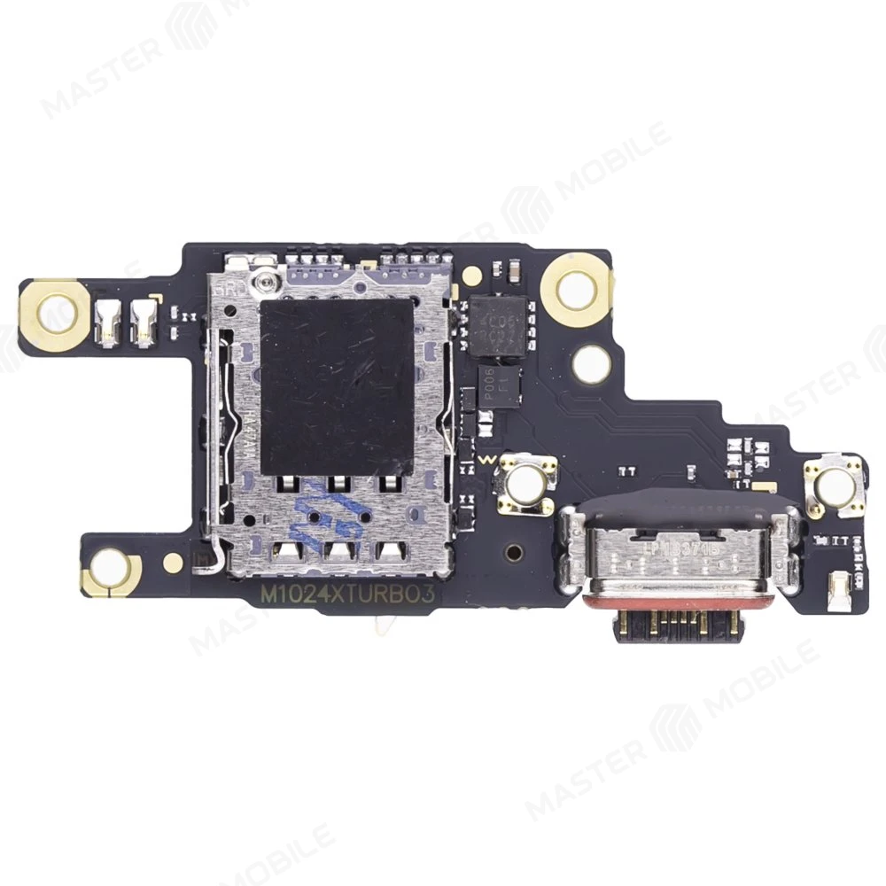 Нижняя плата для Xiaomi Poco F6 (24069PC21G) с комп. + разъем зарядки + микрофон + разъем SIM (ORIG100) фото №2