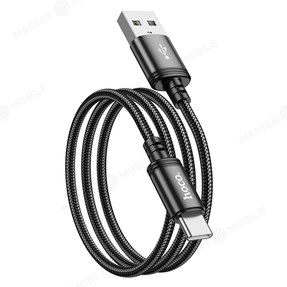 Дата-кабель Hoco X89 USB - TypeC 1 м (плетеный) (черный) фото №3