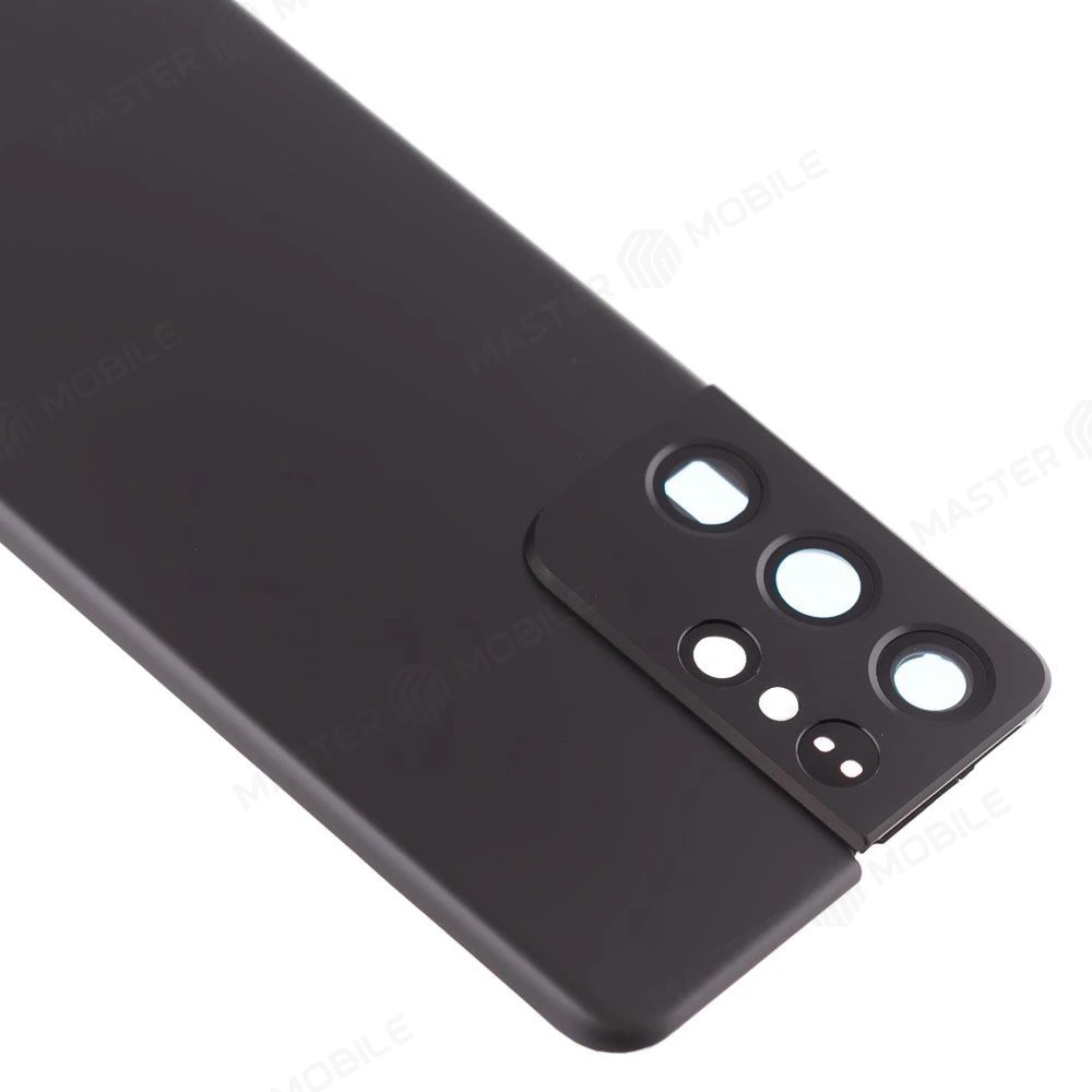 Задняя крышка для Samsung G998 Galaxy S21 Ultra (черный) (в сборе со стеклом камеры) (ORIG100) фото №3