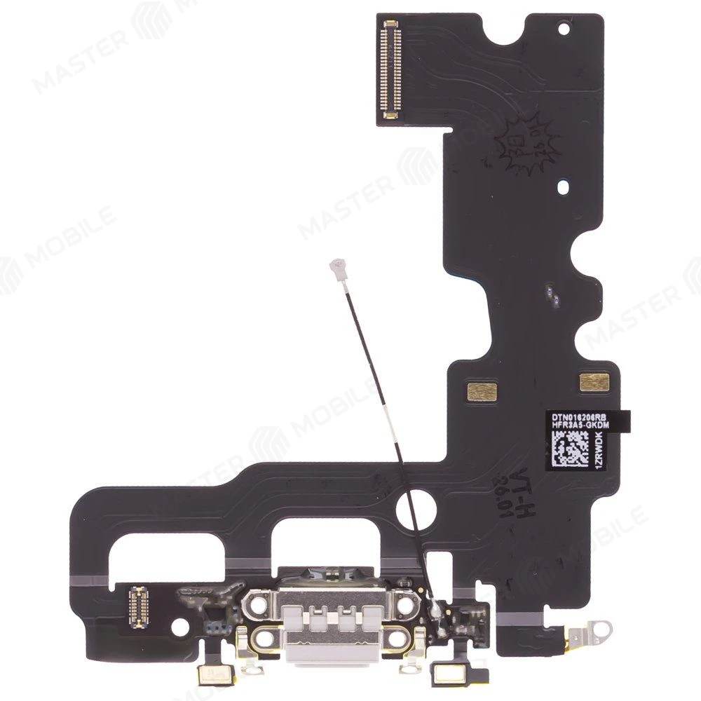 Шлейф для Apple iPhone 7 с комп. + разъем зарядки + микрофон (серый) (ORIG100) фото №1