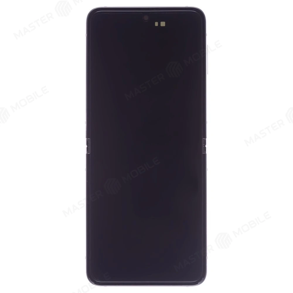 Дисплей для Samsung F711 Galaxy Z Flip 3 + тачскрин (внутренний) (серебристый) (в рамке) (ORIG100) (возможен дефект ЛКП) фото №1