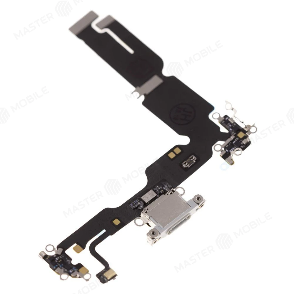 Шлейф для Apple iPhone 15 Plus с комп. + разъем зарядки + микрофон (голубой) (ORIG100) фото №3