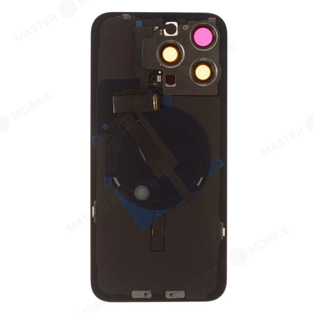 Задняя крышка для Apple iPhone 15 Pro Max (титановый) (в сборе со стеклом камеры и шлейфом) (Premium)  фото №2