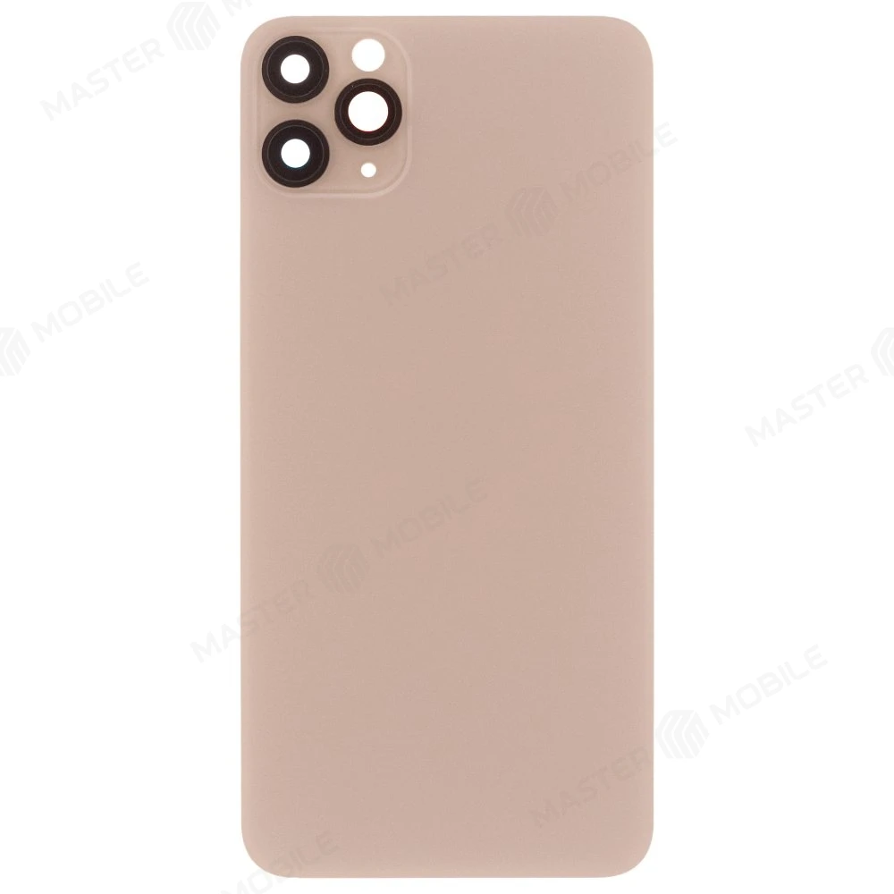 Задняя крышка для Apple iPhone 11 Pro Max (золотистый) (в сборе со стеклом камеры) (Premium)