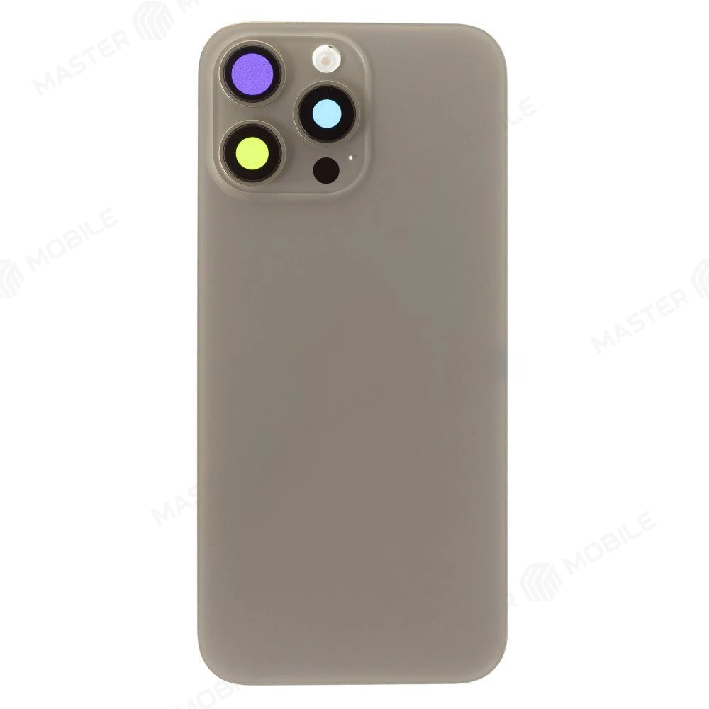 Задняя крышка для Apple iPhone 16 Pro Max (титановый) (в сборе со стеклом камеры и шлейфом) (Premium)  фото №1