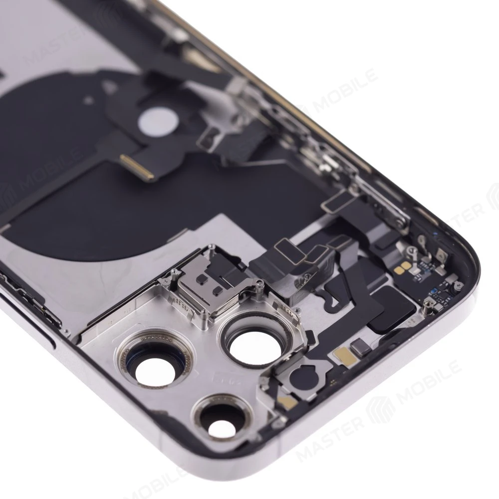 Корпус для Apple iPhone 14 Pro Max (серебристый) (в сборе) (с разбора) (ORIG100) (возможен дефект ЛКП) фото №3