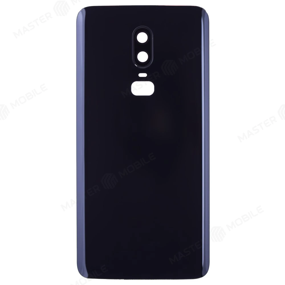 Задняя крышка для OnePlus 6 (черный глянец) (в сборе со стеклом камеры)