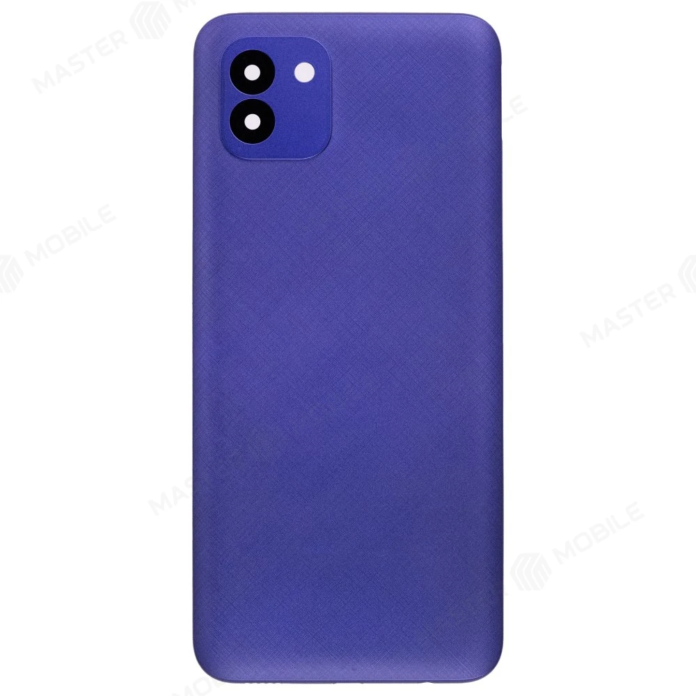Задняя крышка для Samsung A035 Galaxy A03 (синий) (в сборе со стеклом камеры)