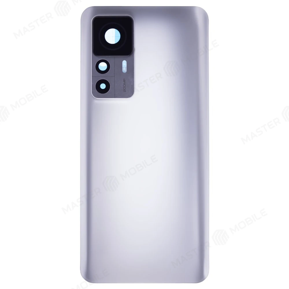 Задняя крышка для Xiaomi 12T Pro (22081212UG) (серебристый) (в сборе со стеклом камеры)