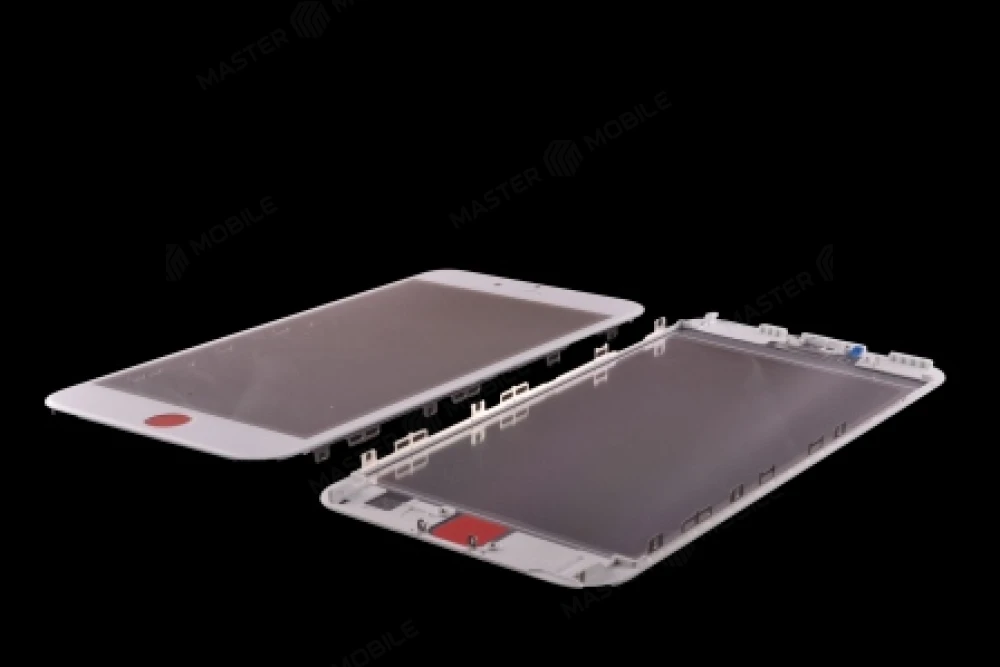 Стекло модуля для Apple iPhone 6s Plus (белый) (в рамке) 