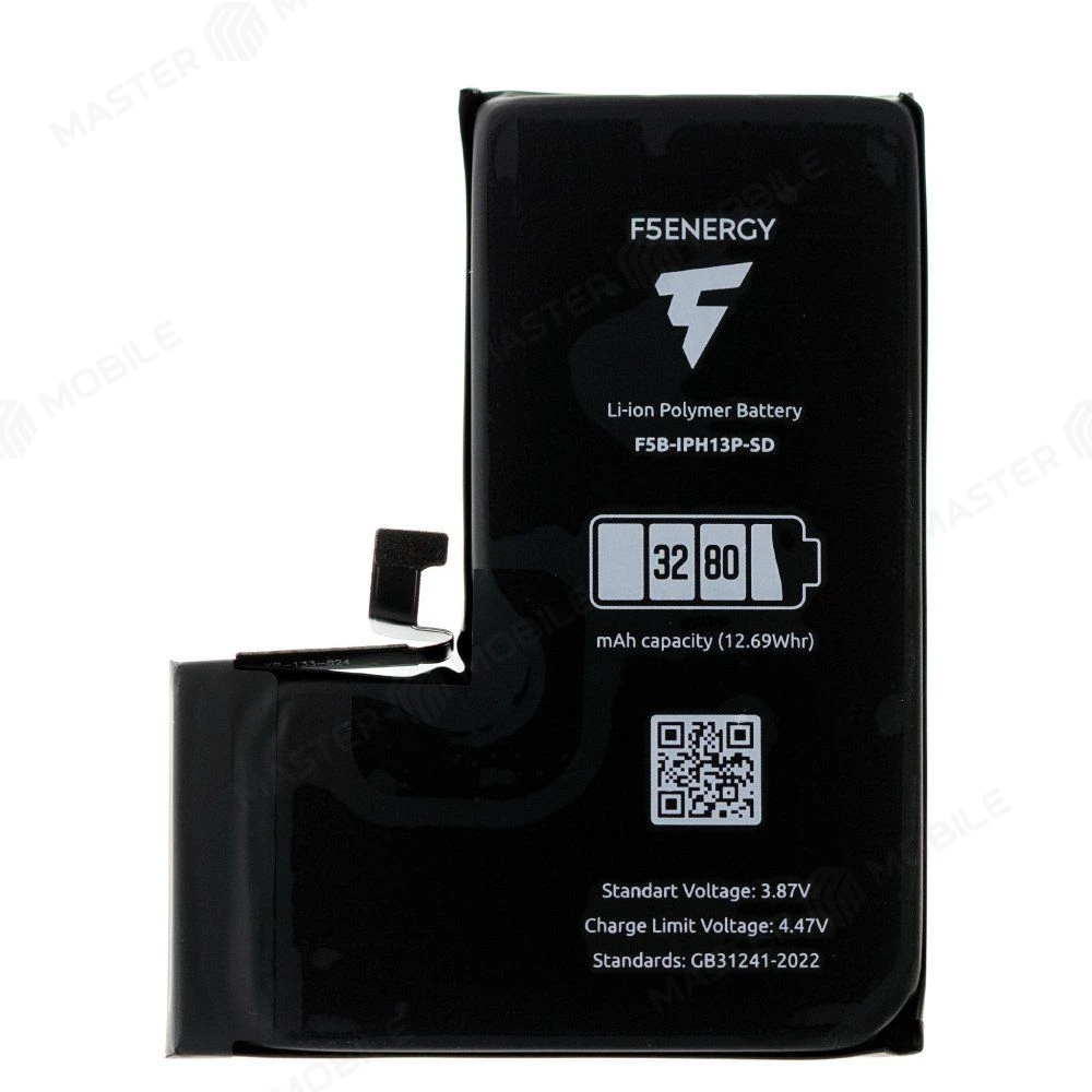 Аккумулятор для Apple iPhone 13 Pro (F5ENERGY) (усиленный) (3280 мАч) (SPECIAL EDITION) (с верификацией) + двухсторонний скотч фото №1