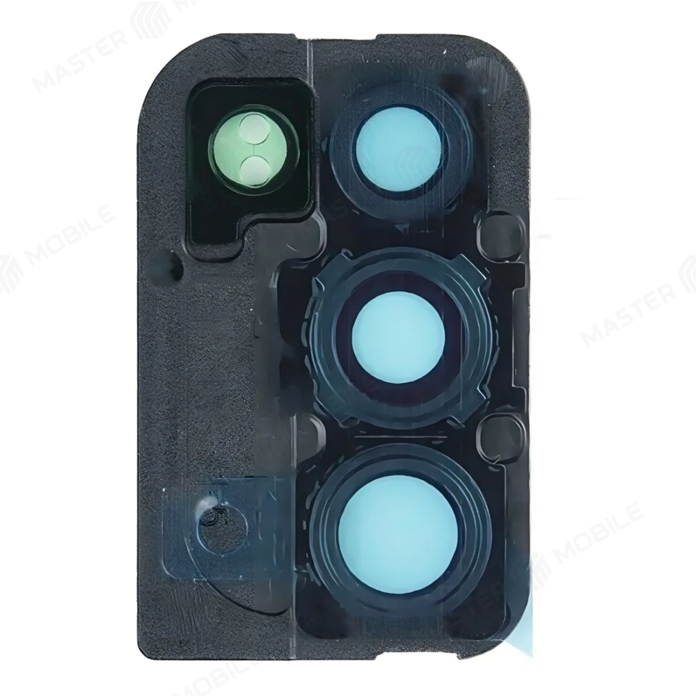 Стекло задней камеры для Samsung A415 Galaxy A41 (черный) (в рамке) фото №2