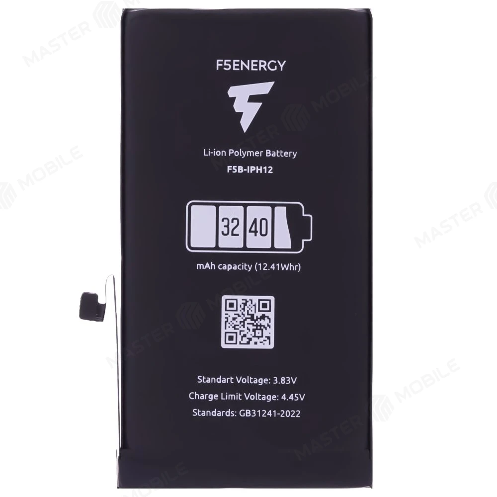 Аккумулятор для Apple iPhone 12 / iPhone 12 Pro (F5ENERGY) (усиленный) (3240 мАч) (SPECIAL EDITION) + двухсторонний скотч