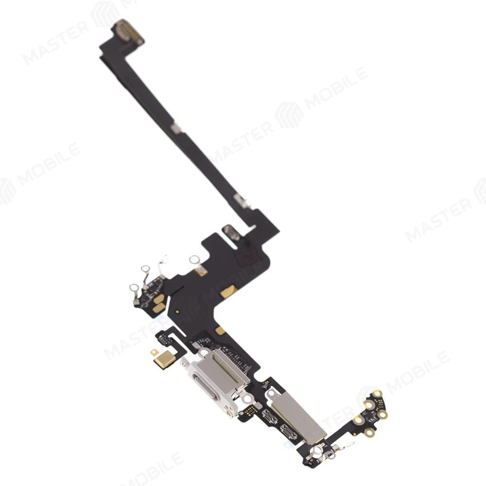 Шлейф для Apple iPhone 17 Pro (SIM + eSIM) с комп. + разъем зарядки + микрофон (белый) (ORIG100) фото №3