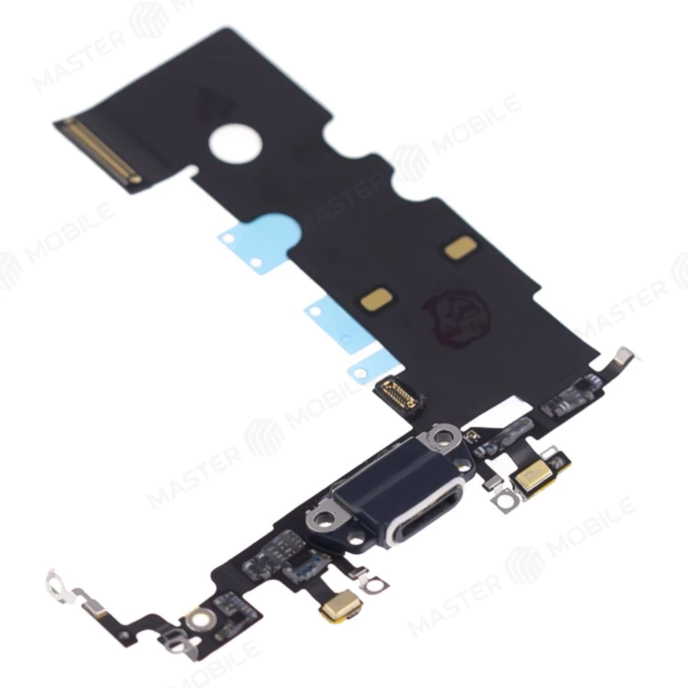 Шлейф для Apple iPhone SE 2022 с комп. + разъем зарядки + микрофон (черный) (ORIG100) фото №3