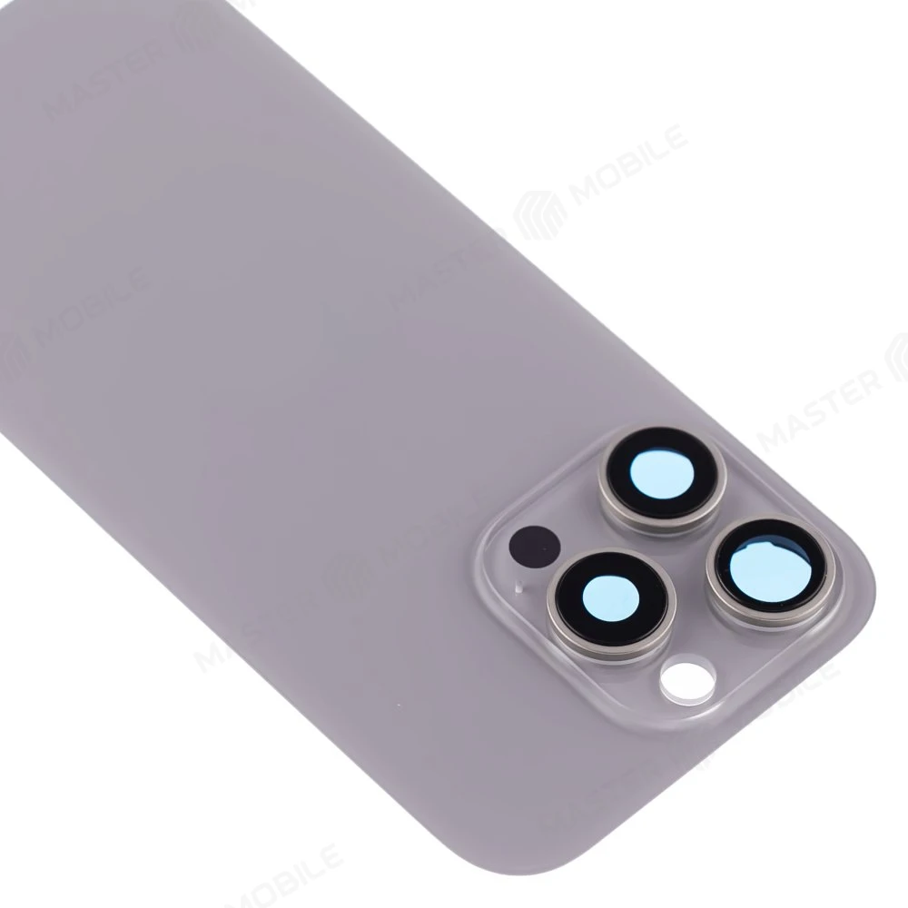 Задняя крышка для Apple iPhone 16 Pro (титановый) (в сборе со стеклом камеры) (Premium)  фото №3