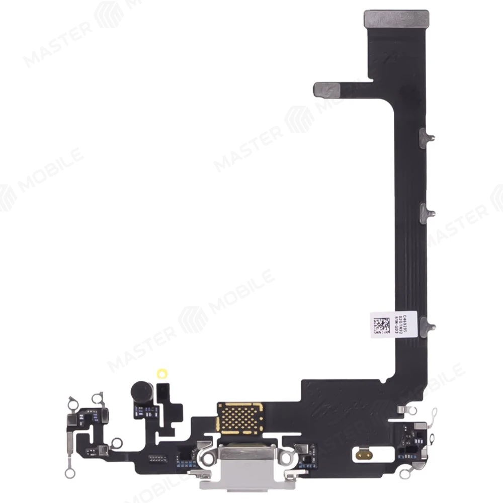 Шлейф для Apple iPhone 11 Pro Max с комп. + разъем зарядки + микрофон (белый)