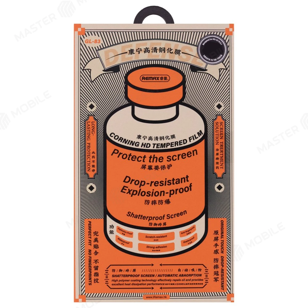 Защитное стекло Remax Corning Glass GL-83 для Apple iPhone Xr / iPhone 11 (усиленное) (черный) фото №1