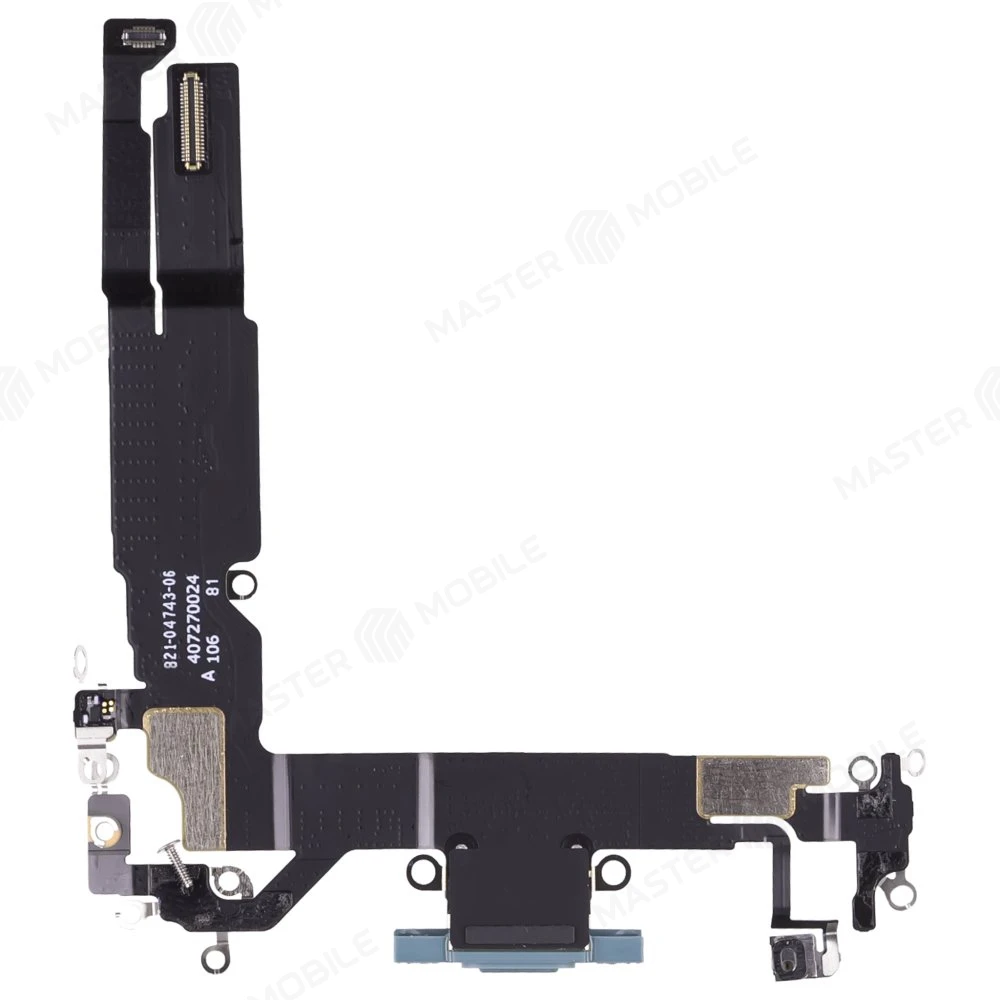 Шлейф для Apple iPhone 16 с комп. + разъем зарядки + микрофон (зеленый) (ORIG100)  фото №2