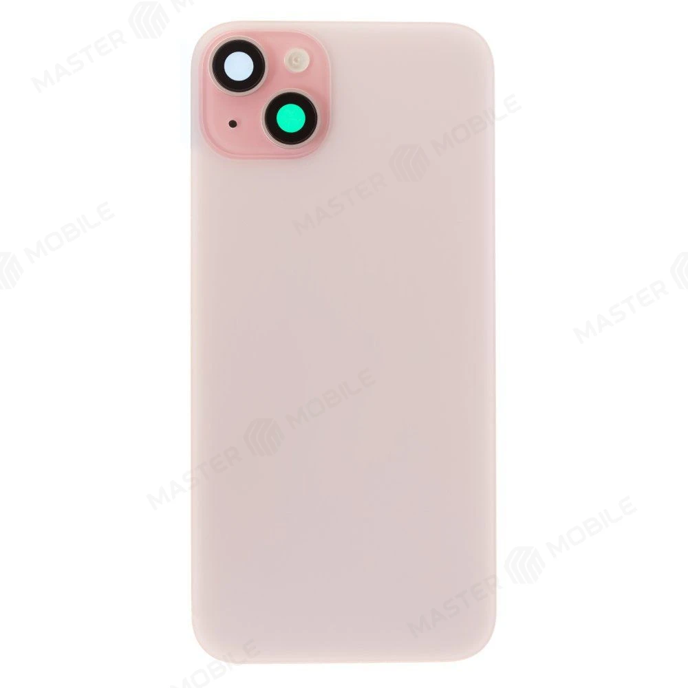 Задняя крышка для Apple iPhone 15 Plus (розовый) (в сборе со стеклом камеры и шлейфом) (Premium)  фото №1