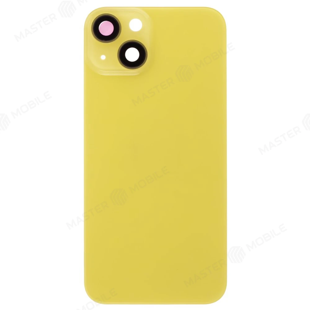 Задняя крышка для Apple iPhone 14 (желтый) (в сборе со стеклом камеры) (Premium)