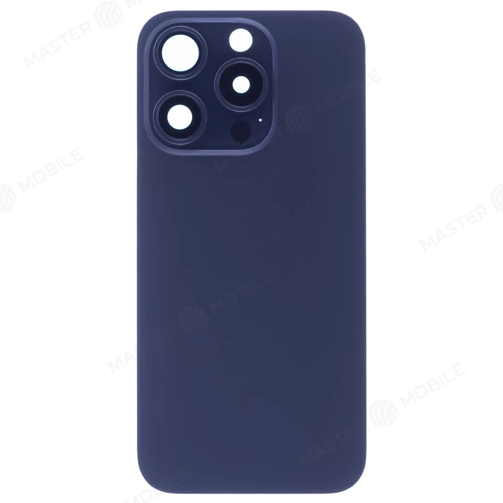 Задняя крышка для Apple iPhone 15 Pro (синий) (в сборе со стеклом камеры) (Premium)