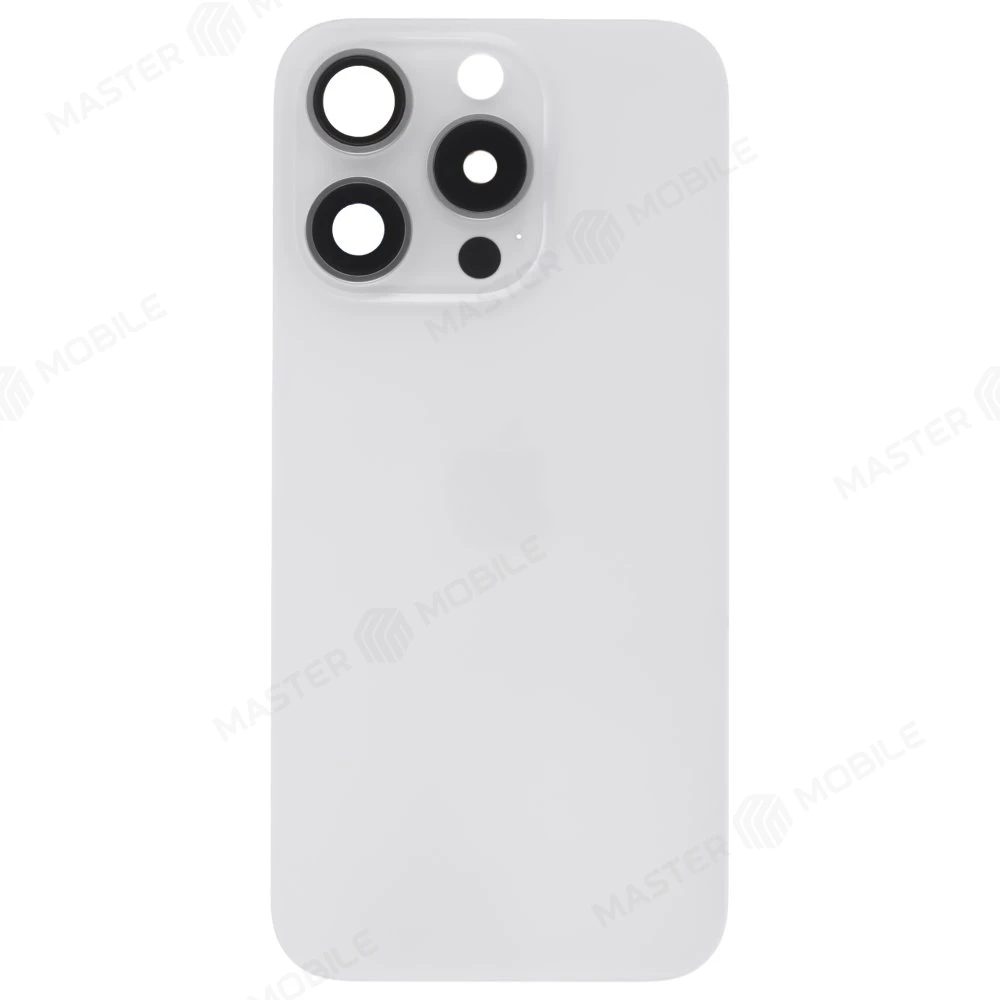 Задняя крышка для Apple iPhone 15 Pro (белый) (в сборе со стеклом камеры) (Premium)