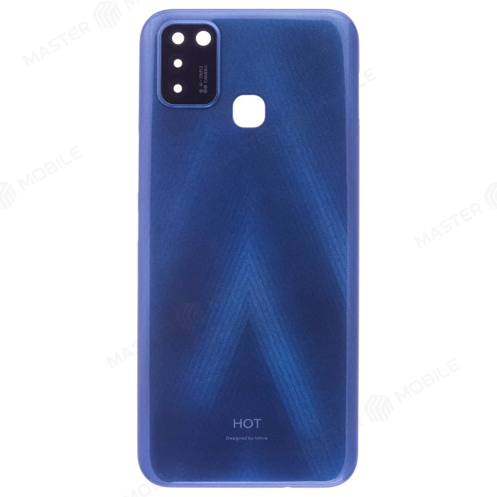 Задняя крышка для Infinix Hot 10 Lite (X657B) (синий) (в сборе со стеклом камеры)