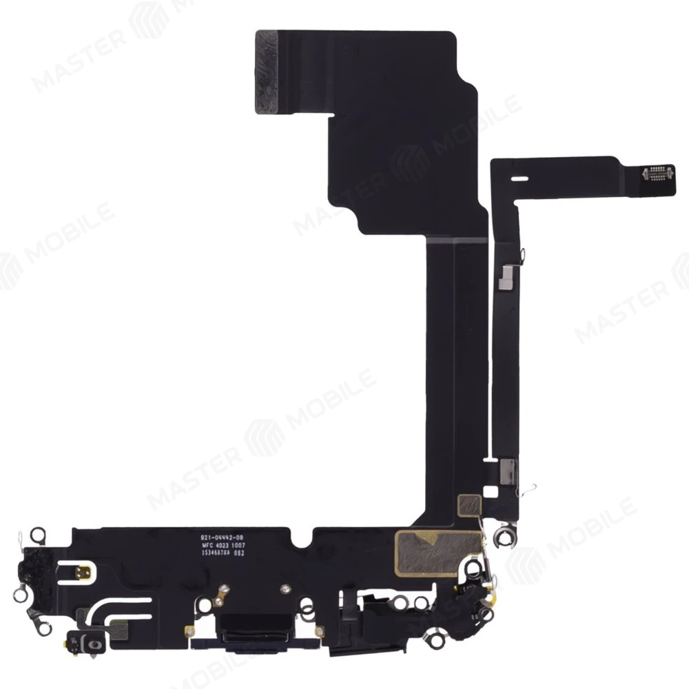 Шлейф для Apple iPhone 15 Pro Max с комп. + разъем зарядки + микрофон (синий) (ORIG100) фото №2