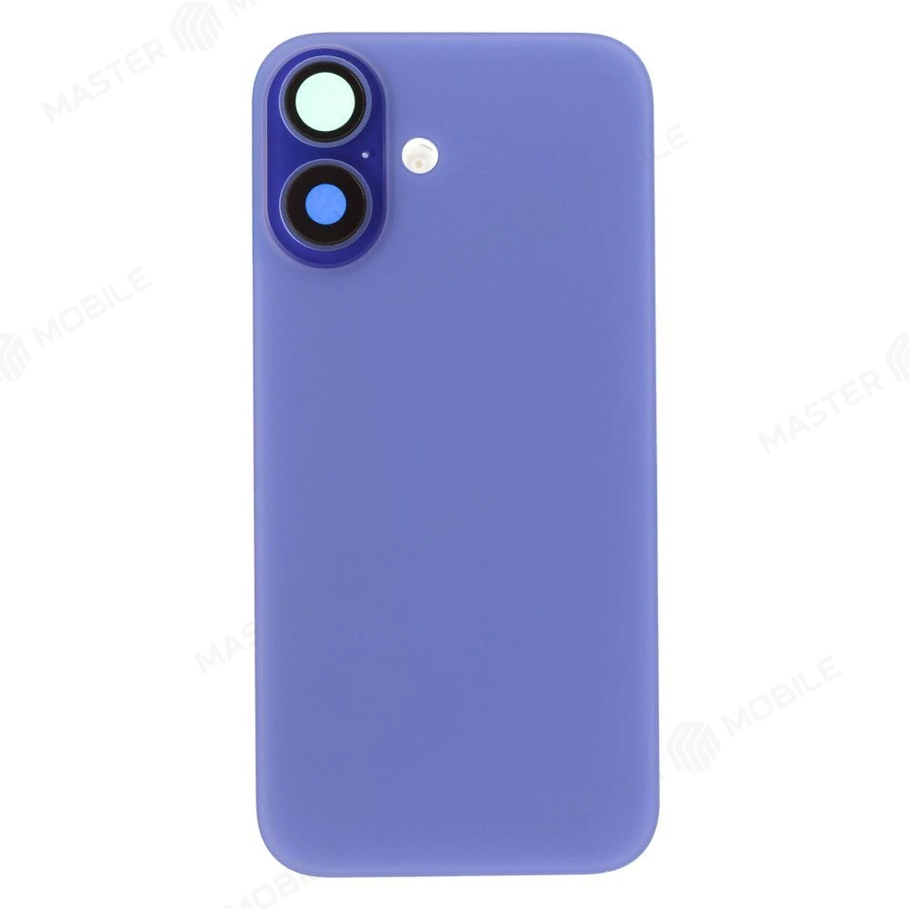Задняя крышка для Apple iPhone 16 (синий) (в сборе со стеклом камеры и шлейфом) (Premium)  фото №1
