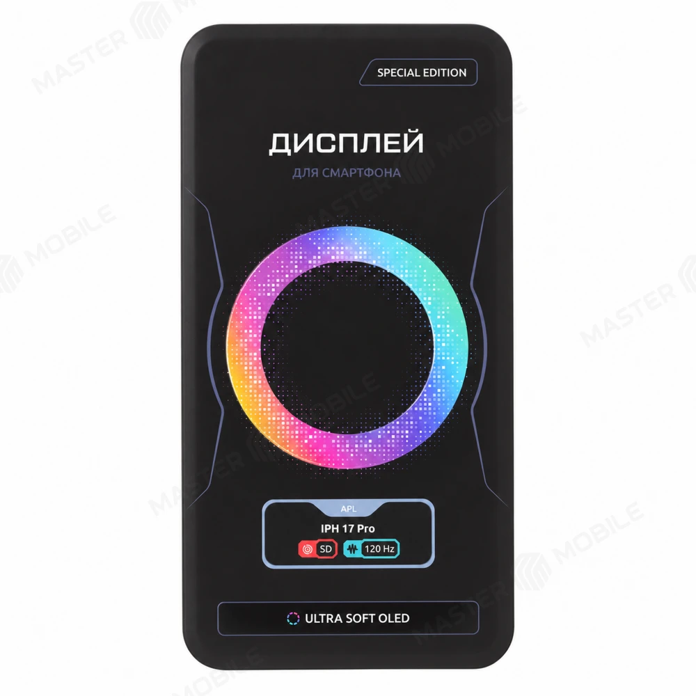 Дисплей для Apple iPhone 17 Pro (SIM + eSIM) / iPhone 17 Pro (eSIM) + тачскрин (черный) (F5ENERGY) (Ultra Soft Oled) (с верификацией) фото №5
