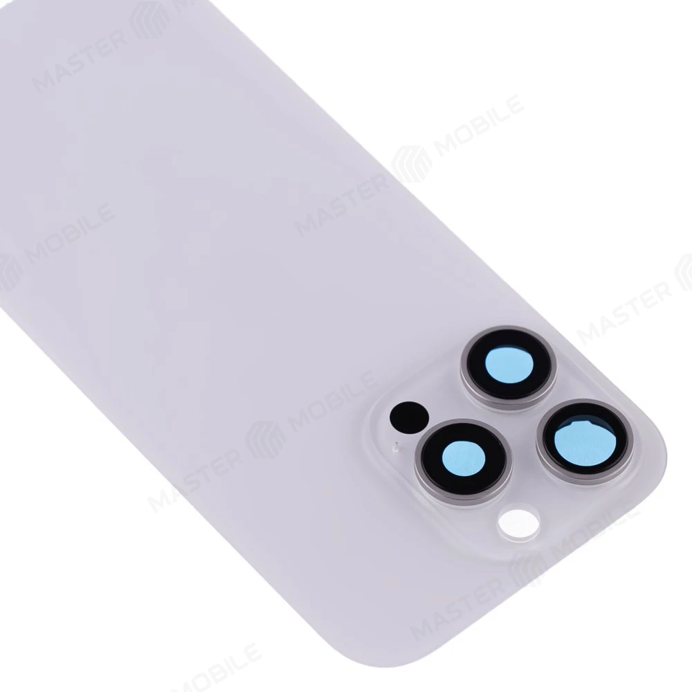 Задняя крышка для Apple iPhone 16 Pro (белый) (в сборе со стеклом камеры) (Premium)  фото №3